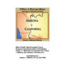 Arizona v. California : no. 9 original, October 1959 term