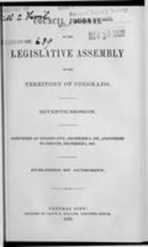 Council Journal of the Legislative Assembly of the Territory of Colorado