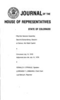 Journal of the House of Representatives State of Colorado
