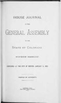House Journal of the General Assembly of the State of Colorado. Fourth Session. Convened at the City of Denver, January 2, 1883.
