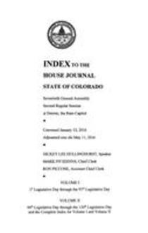 Index to the House Journal State of Colorado