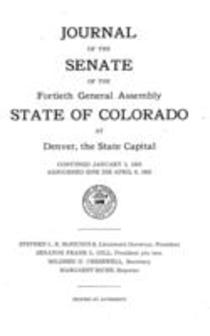Journal of the Senate of the Fortieth General Assembly State of Colorado at Denver, the State Capital