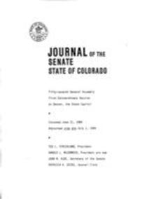 Journal of the Senate State of Colorado: Fifty-seventh General Assembly First Extraordinary Session at Denver, the State Capitol