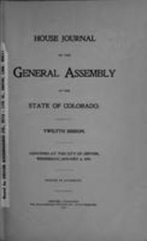 House Journal of the General Assembly of the State of Colorado.