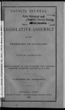 Council Journal of the Legislative Assembly of the Territory if Colorado
