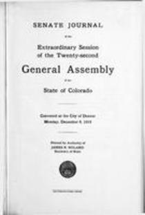 Senate Journal of the Extraordinary Session of the Twenty-second General Assembly of the State of Colorado