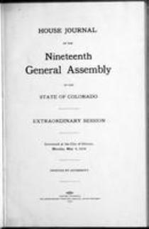 House Journal of the Nineteenth General Assembly of the State of Colorado