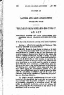 Concerning Savings and Loan Associations and Amending 122-3-15, Colorado Revised Statutes, 1953.