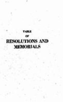 Table of Resolutions and Memorials