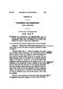 Relating to Judgments and Executions, and to Amend Section 3609 of the Revised Statutes of Colorado, 1908, and to Repeal All Acts and Parts of Acts in Conflict Herewith. 